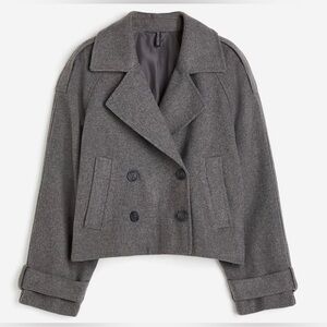 H&M Divided Oversized Gray Cropped Trench Size M